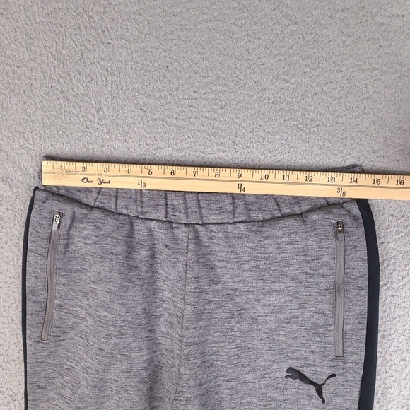Puma Sweatpants Joggers Mens Medium Gray 28 Waist Activewear Zip Pockets Sports - Picture 11 of 15